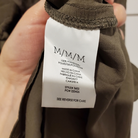 Cabi M tank top olive green oversized long shirt flowy lightweight sleeveless - Picture 12 of 16